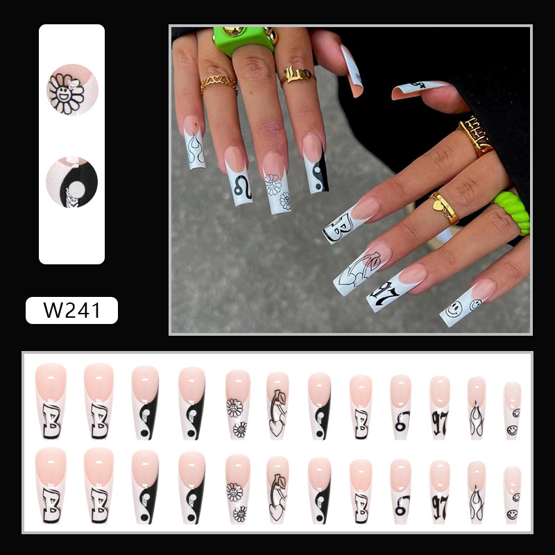Stylish Press-on Nails Whitening Effect False Nails 24 Pieces Set_voghion.com