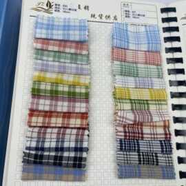 春夏色织新品韩风肌理高品质格子条纹男女童装衬衫连衣裙吊带鞋材