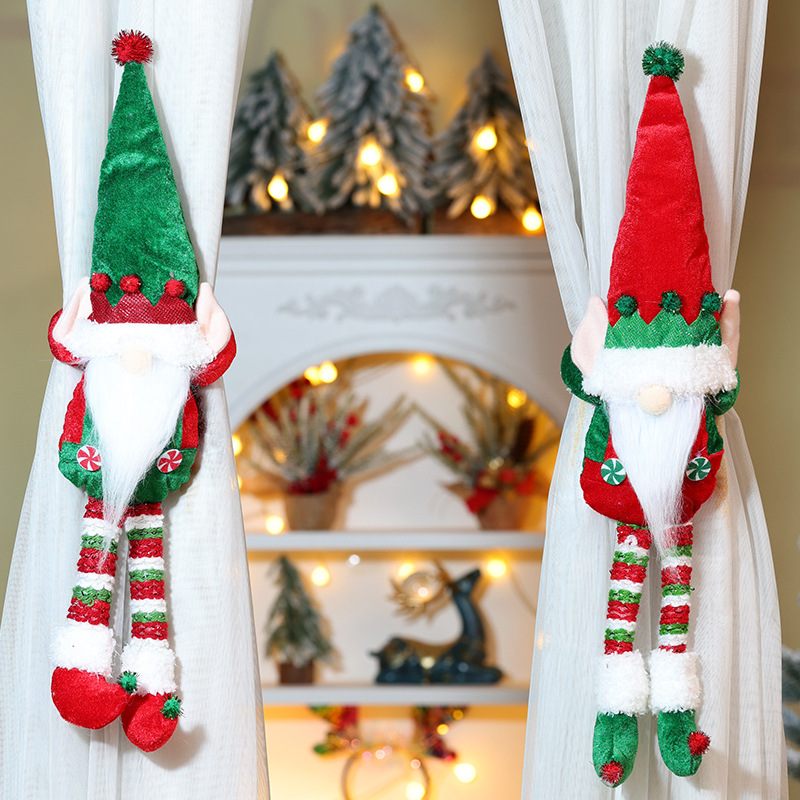 Decoración navideña para cortinas para el hogar y el jardín Muñeco Rudolph Hebilla para cortina Escena de ventana para el hogar festivo_voghion.com