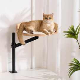 工厂热销桌面猫窝可调节旋转升降猫窝猫床办公桌面猫爬架