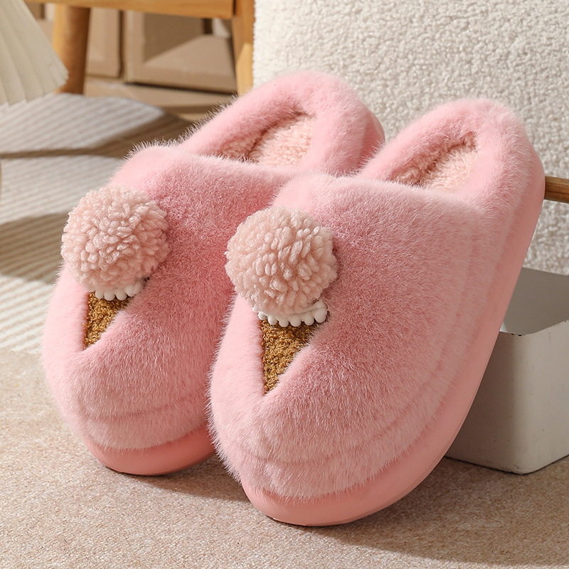thumbnail image 1 of Nuevas zapatillas de invierno de algodón con dibujos animados para mujer, zapatos peludos de interior de suela gruesa para uso doméstico, zapatos cálidos de algodón medio antideslizantes para uso exte, 1 of 5