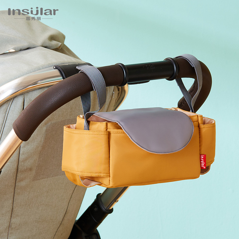 Yinxiuli stroller waterproof hanging bag storage bag baby bottle water cup bag nylon baby stroller hanging bag cross-border