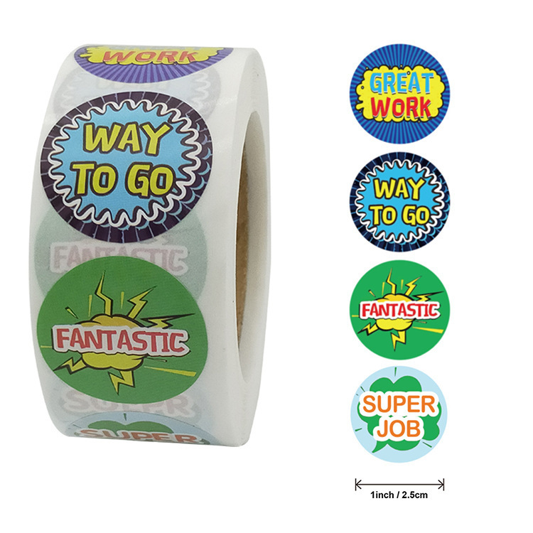 批发亚马逊4种鼓励GREAT WORK WAY TO GO SUPER JOB标签贴纸