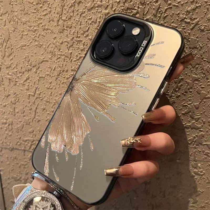 Nueva mariposa dorada para iPhone 16 funda para teléfono móvil Apple 15promax/14 anti-caída 13pro12 personalidad 11