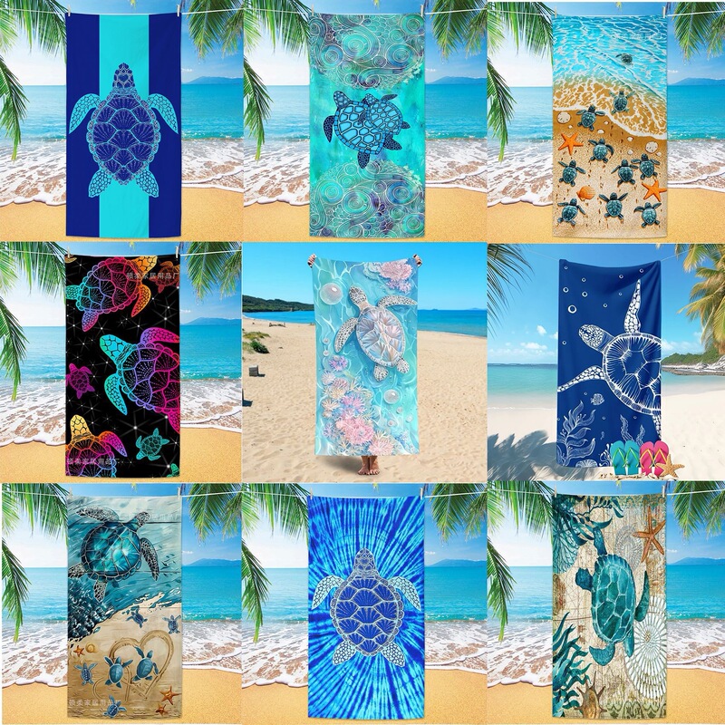 Cross-Border Foreign Trade In-Stock New Model Turtle Microfiber Beach Towel Jit Dropshipping Quick-Dry Bath Towel Absorbent Towel Cloth Cross-Border Foreign Trade In-Stock New Model Turtle Microfiber Beach Towel Jit Dropshipping Quick-Dry Bath Towel Absorbent Towel Cloth