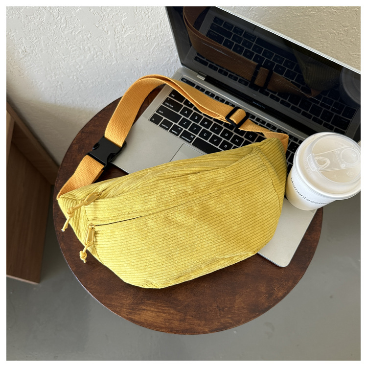 Frauen Taille Tasche Cord Student Schulter Handtasche Crossbody Brust Brust Tasche Fanny Pack Mode Telefon Weibliche Bum Gürtel Geldbörse 2025 – Detail 20