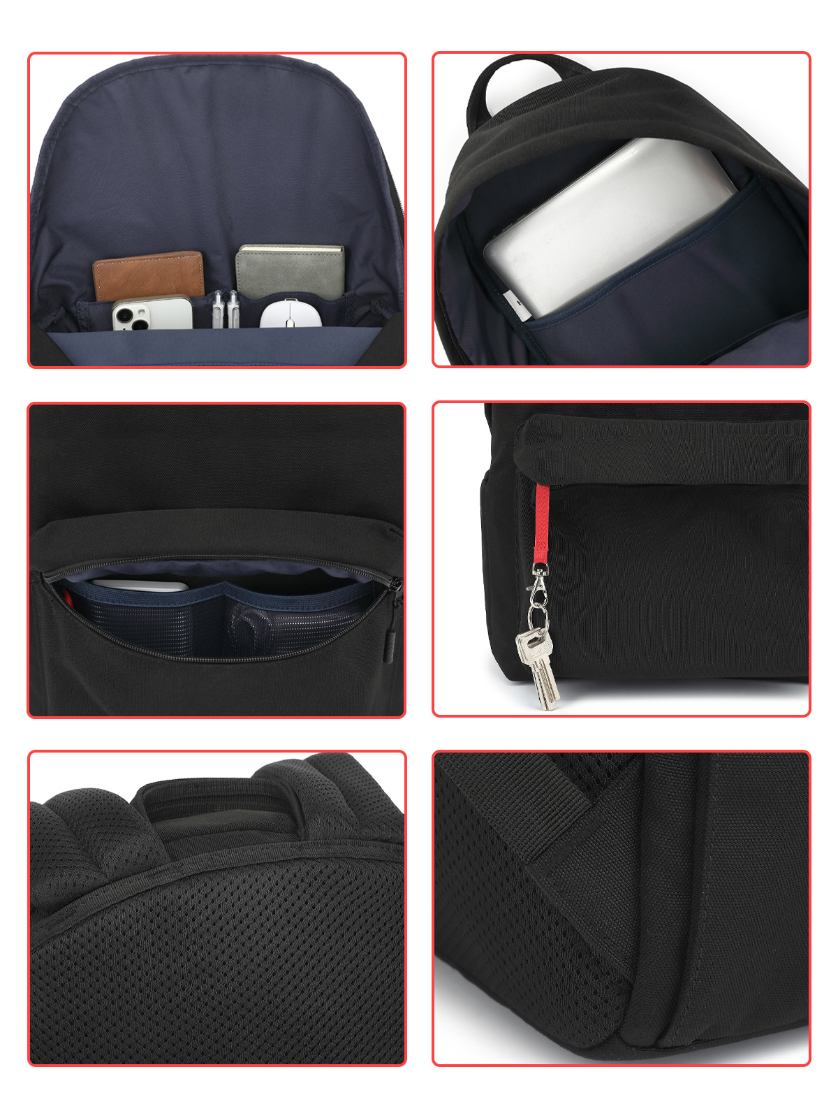 Sacoche de voyage pour ordinateur portable 14 pouces, sac à dos minimaliste pour étudiants_voghion.com