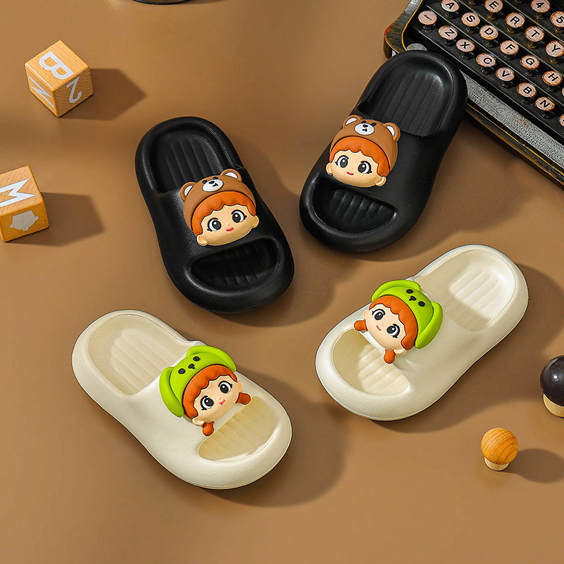 Niños zapatillas EVA para niños verano bebé antideslizante niñas suela suave duradera interior lindas zapatillas hermano mayor