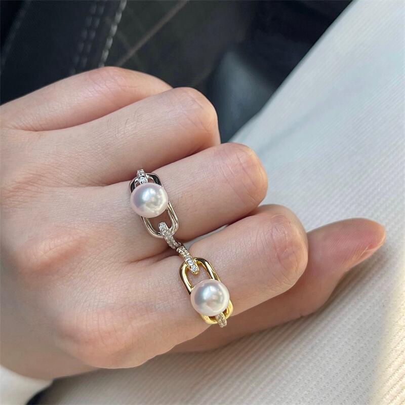 Geometric Pattern Geometric Rings Freshwater Pearl Rings