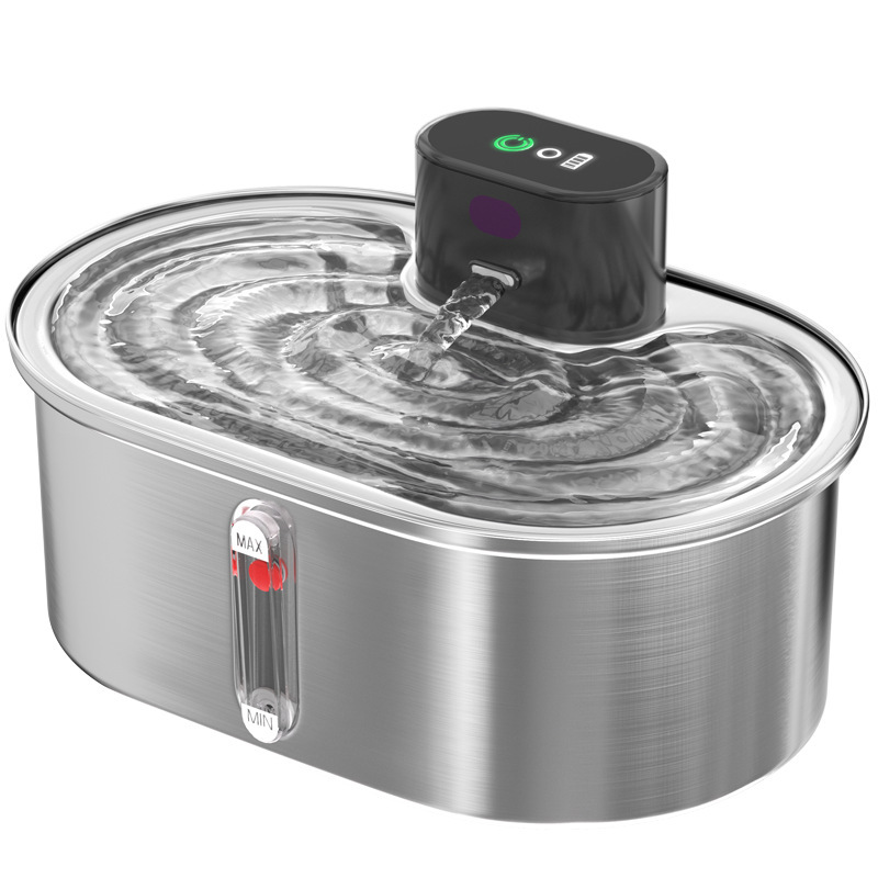 Cat fountain pet water dispenser stainless steel cat water dispenser charging automatic cycle cat and dog intelligent feeding supplies