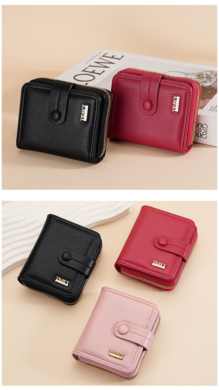 Casual, Elegant, Simple Style Style Unisex Solid Color Pu Leather Side Zipper Wallets
