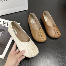 好穿不累脚~软皮平底方头复古奶奶瓢鞋女懒人通勤浅口玛丽珍单鞋