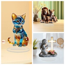 跨境新春款森林之王和蓝猫2D平面亚克力家居卧室工艺品装饰摆件