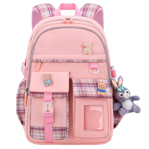 New primary school student schoolbag, female grade 1-3-6 cartoon cute children's backpack, lightweight and burden-reducing student schoolbag