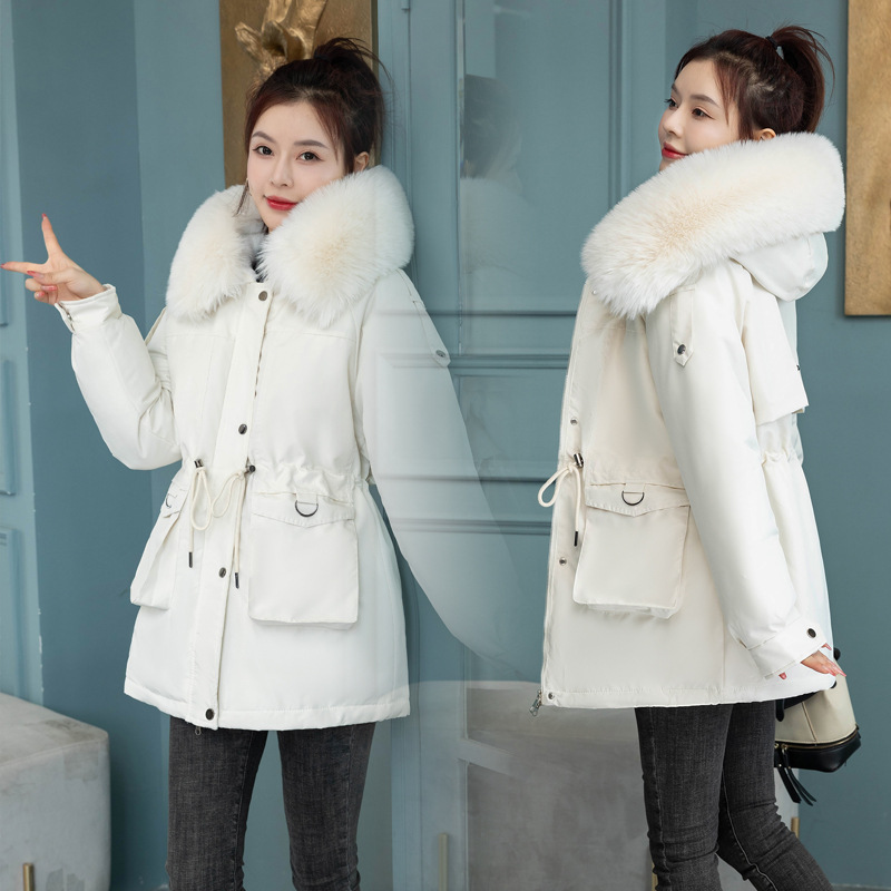 2024 superando la ropa de algodón corta de moda coreana suelta de invierno cintura de gran tamaño de algodón grueso