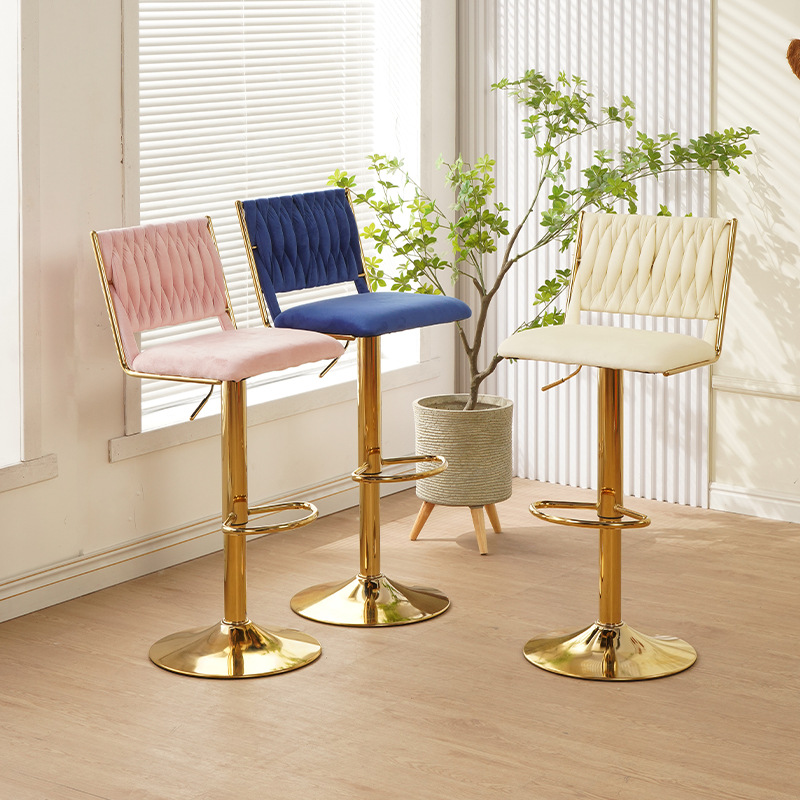 Adjustable Height Bar Stool with Swivel Feature for Restaurant, High-End Bar Chair, Coffee Shop, Hotel Front Desk, and Cashier Chair