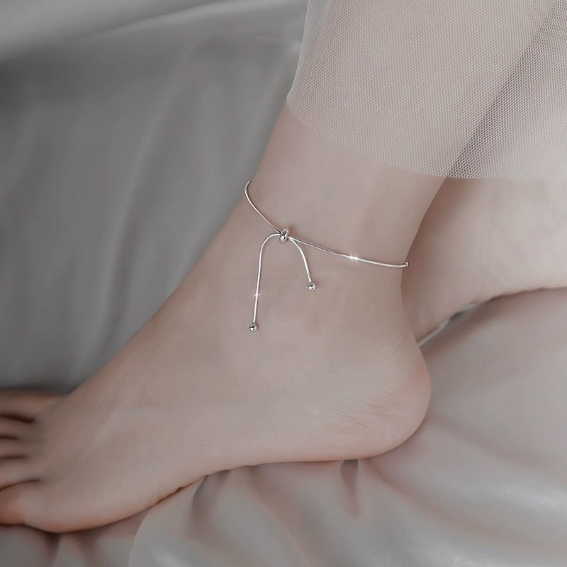 Tobillera ajustable, nueva cadena de pie a la moda, estilo minimalista popular, sensación de alta gama, joyería para pies que no se decolora para mujer.
