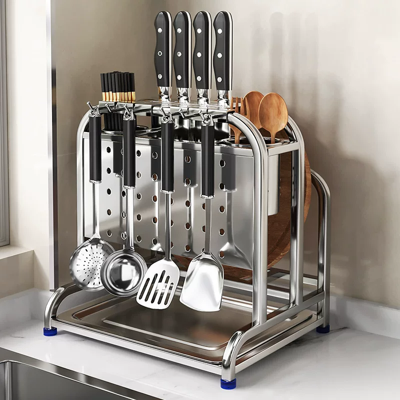 Universal cutting board stainless steel, drying rack, knife, storage system
