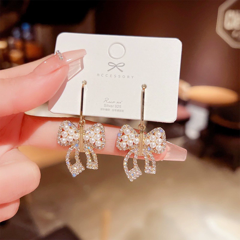Серебряная игла, серьги из жемчуга, образец 925, стиль легкой роскоши, оптовая торговля