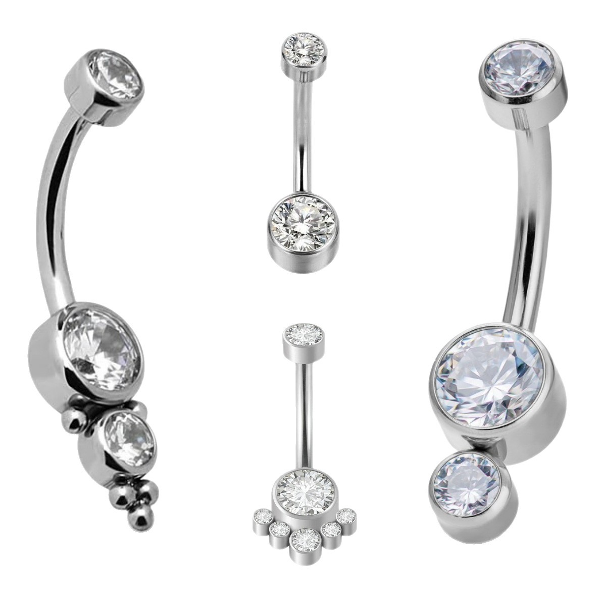 Titan-bauchnabelpiercing Mit Zirkonia-stein Für Damen_voghion.com