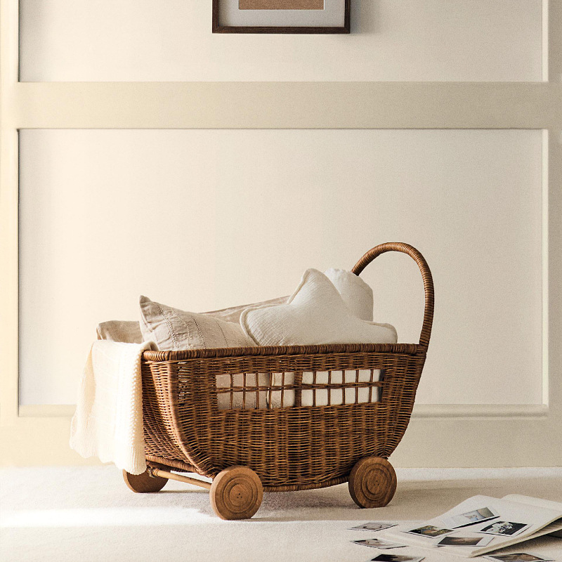 Baby Baby Walking Carriol de caña para niños juguetes de aniversario regalo de cumpleaños fotografía accesorios de carro de mano