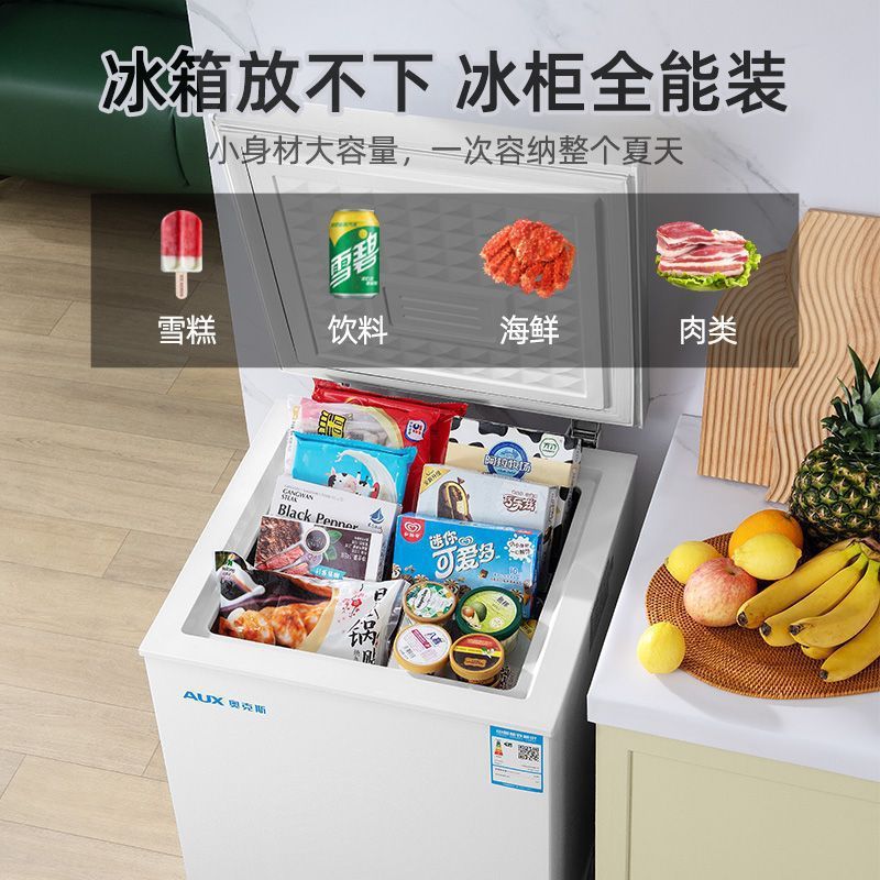 奥克斯冰柜冷冻冷藏保鲜柜小型家用省电冰柜箱迷你双温商用大容量