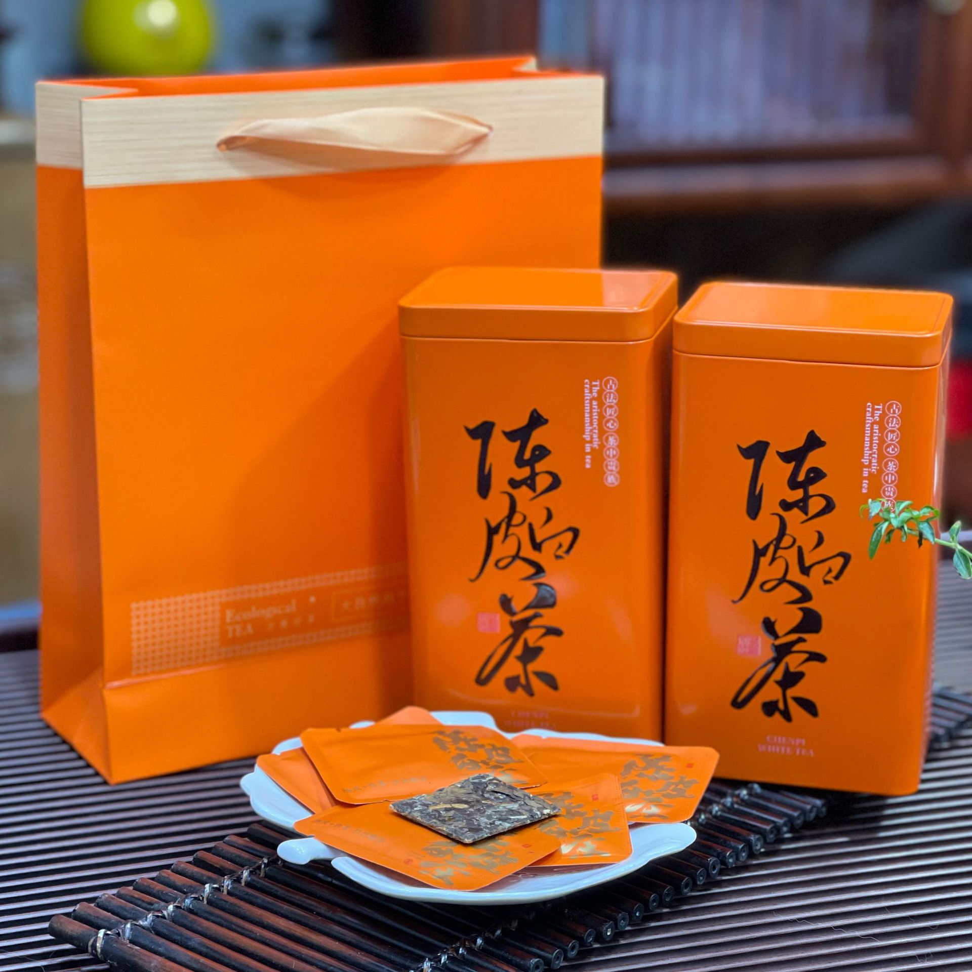 2015年陳皮白茶小方片福鼎白茶老貢眉餅乾茶禮盒250g500g一件代發