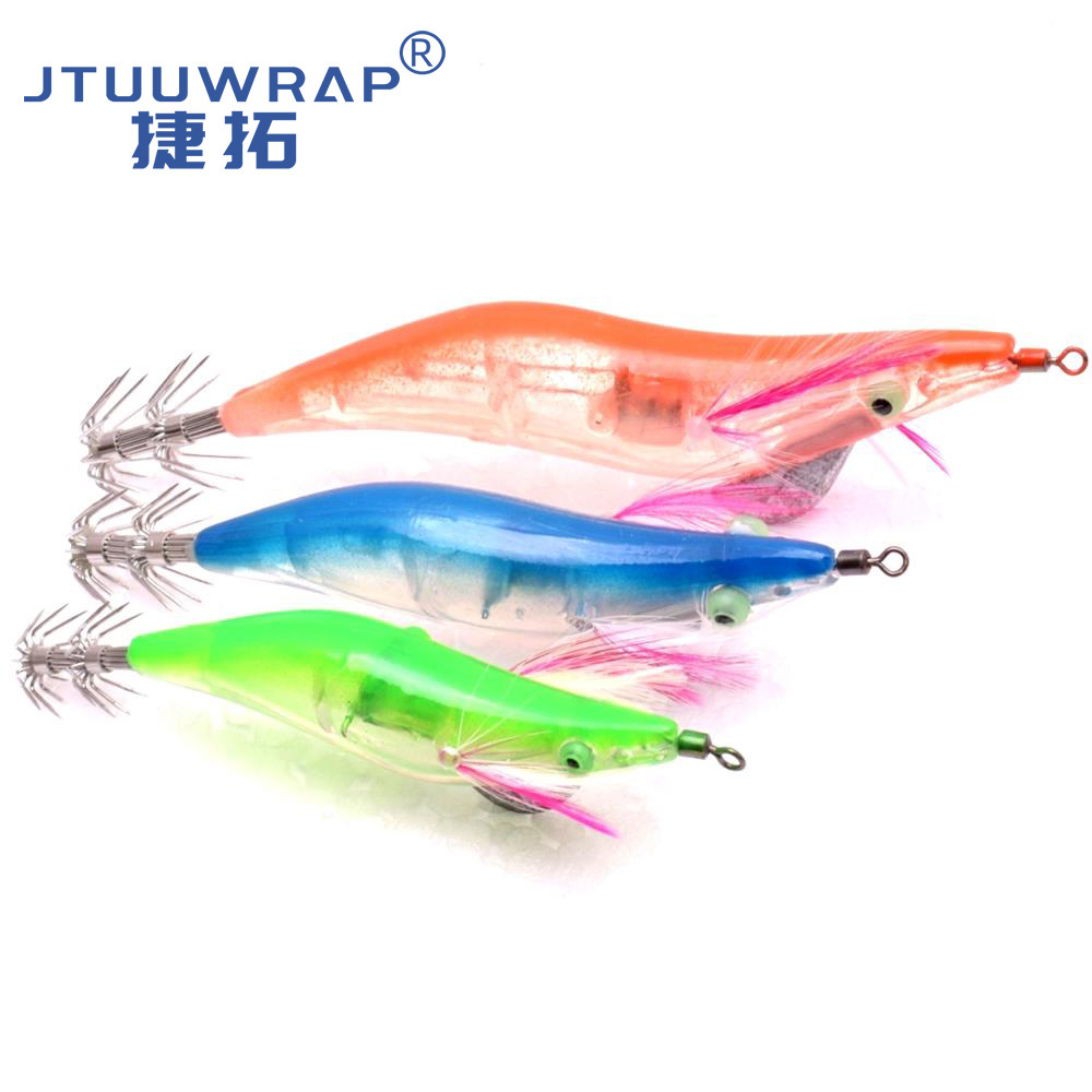 LED electrónico luminoso calamar gancho electrónico camarón de madera Camarón Octopus Hook calamar cebo luminoso Luya cebo luminoso cebo falso