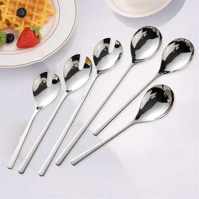 304不锈钢勺子酒店用品沙拉勺套装不锈钢餐具勺子甜品勺沙拉叉子|ms