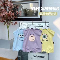 ins韓版夏季嬰幼童哈衣連體衣男女寶寶可愛卡通爬服短袖薄款0114