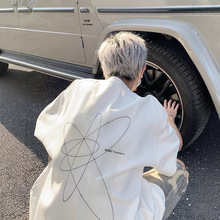 椭圆曲线设计感小众纯棉重磅短袖T恤男夏季设计感小众美式上衣服