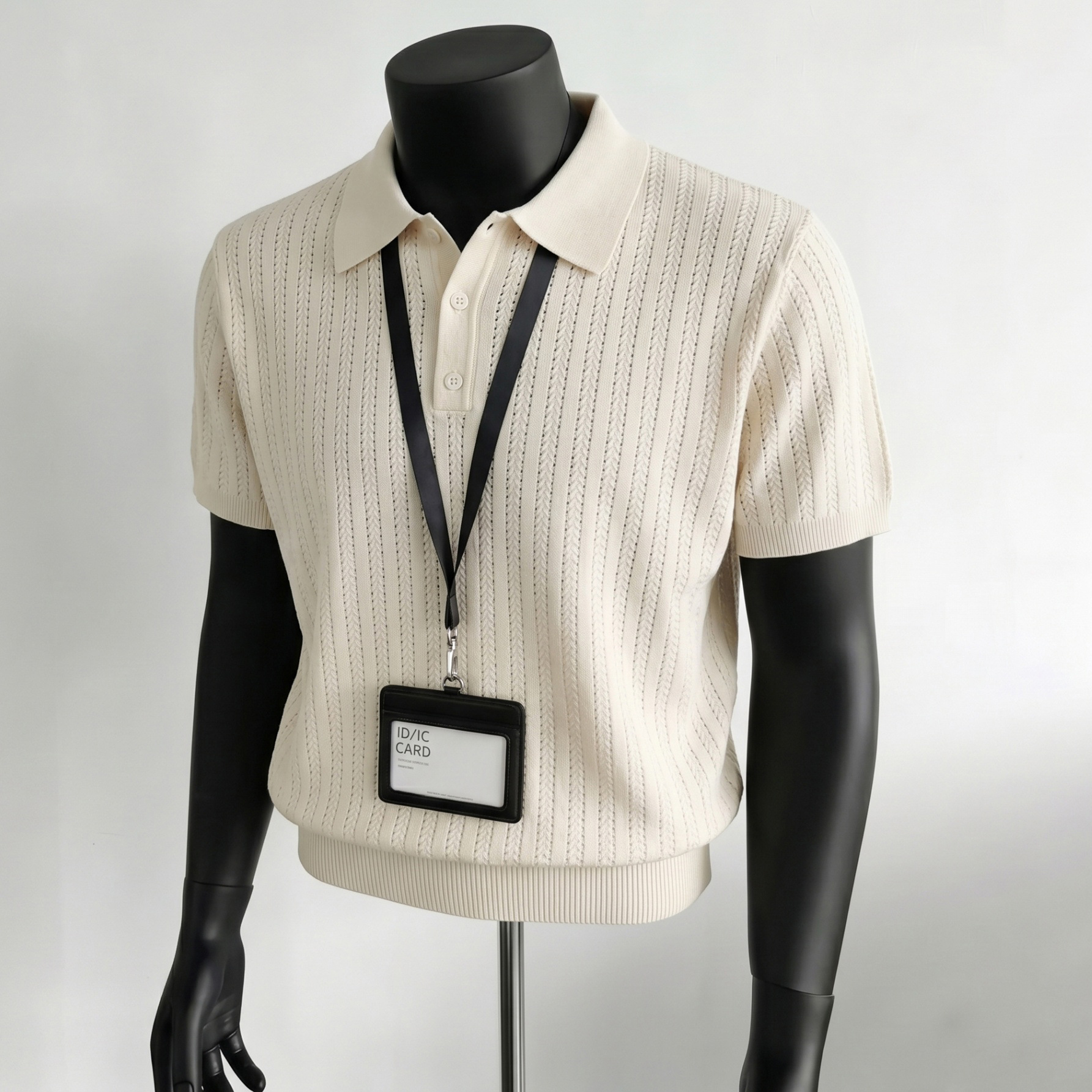 Polo camiseta de punto camiseta de manga corta camiseta de hombre con solapa viejo estilo de negocios texturas de hielo verano fábrica transfronteriza al por mayor