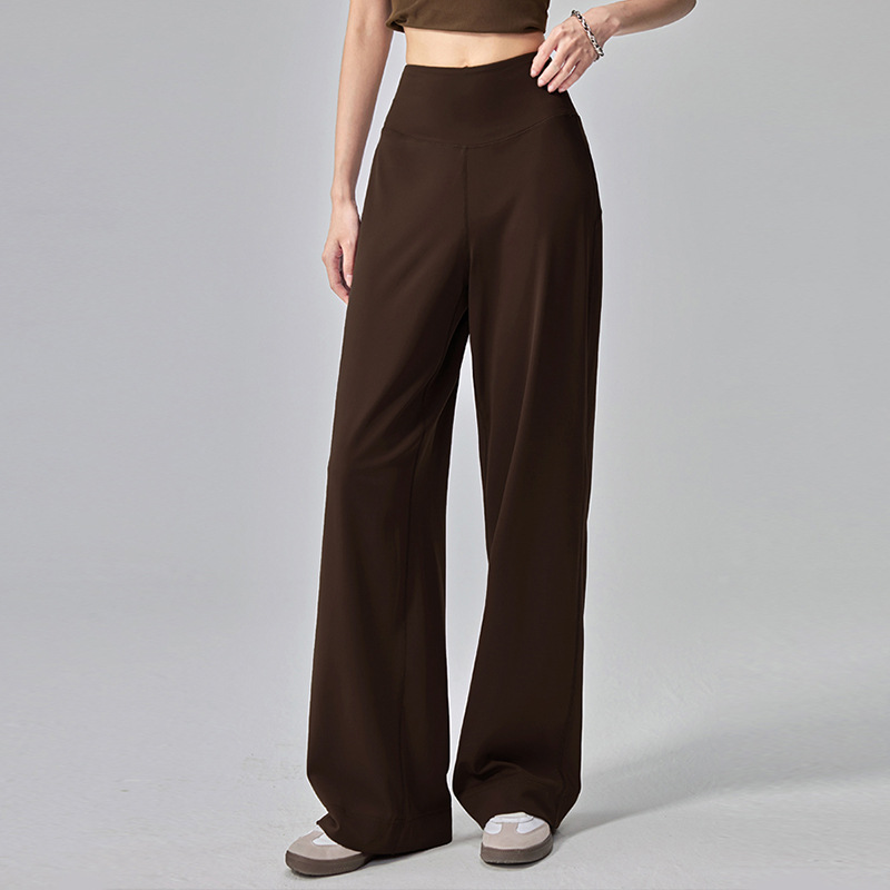 Outdoor Casual Loose Straight Wide-Leg Sports Pants with Drape, Slimming High-Waisted Running Breathable Pilates Yoga Long Pants