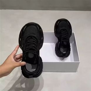 Black Samurai Women's Soft Sole Lightweight sneaker Shoes Ins Trendy Black Torre Shoes Autumn Breathable Mesh Running Shoes