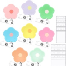 护士胸牌扣卡通花朵易拉扣伸缩扣医生医院胸卡挂绳证件卡套夹扣
