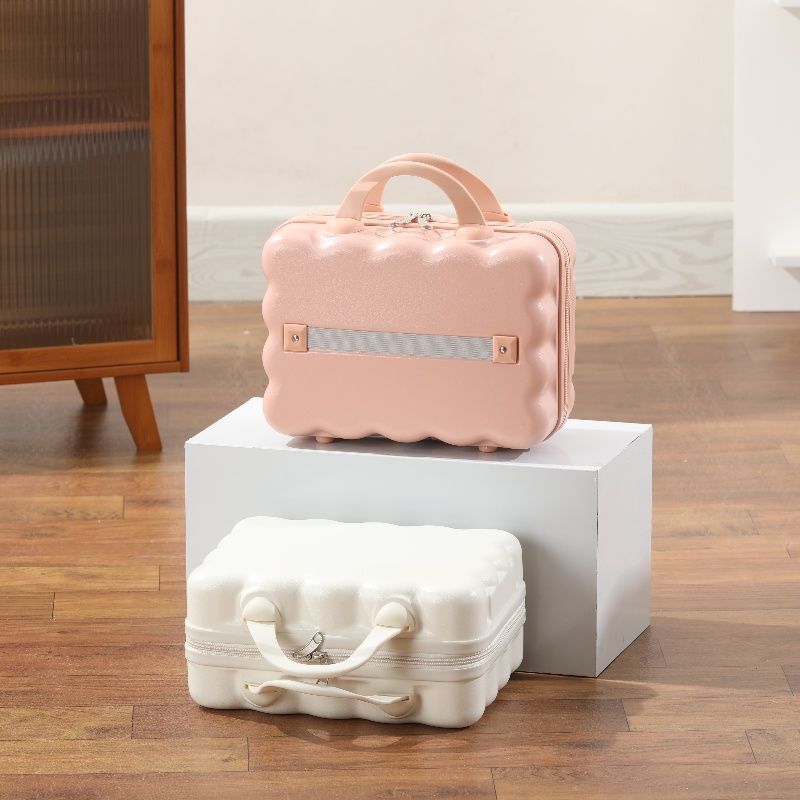 Estuche de cosméticos de 14 pulgadas nuevo maleta pequeña linda bolsa de cosméticos portátil portátil portátil mini almacenamiento de equipaje