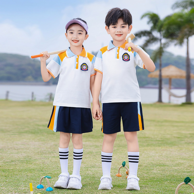 兒童校服小學生班服夏季運動套裝學院風幼兒園園服夏裝新款畢業照