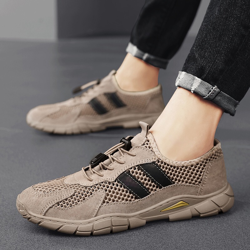 Cross-Border Large Size Sports and Leisure Men's Shoes Summer New Men's Outdoor Hiking Shoes Fashionable Hollow Breathable Mesh Shoes