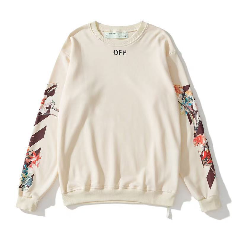 跨境美式【 off秋冬系列】OW箭头涂鸦烟花99胶条印花卫衣情侣帽衫|undefined