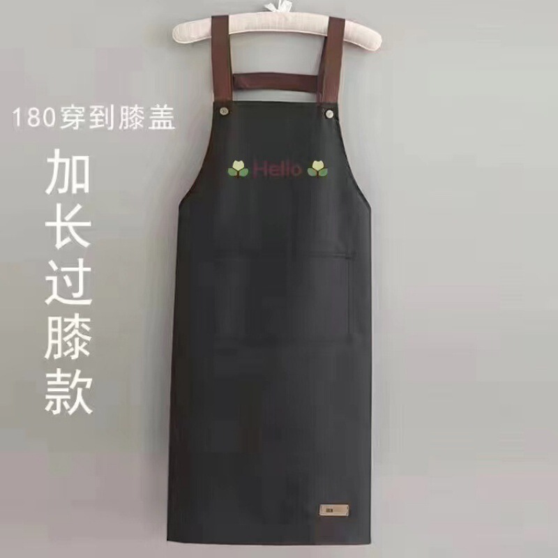 エプロン家庭用キッチン防水防油作業服ロゴ印字女性夏薄手飲食汚れ防止ウエスト|undefined