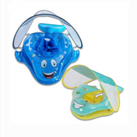 充气婴儿趴圈儿童水池戏水玩具防侧翻双气室救生圈充气鲨鱼游泳圈