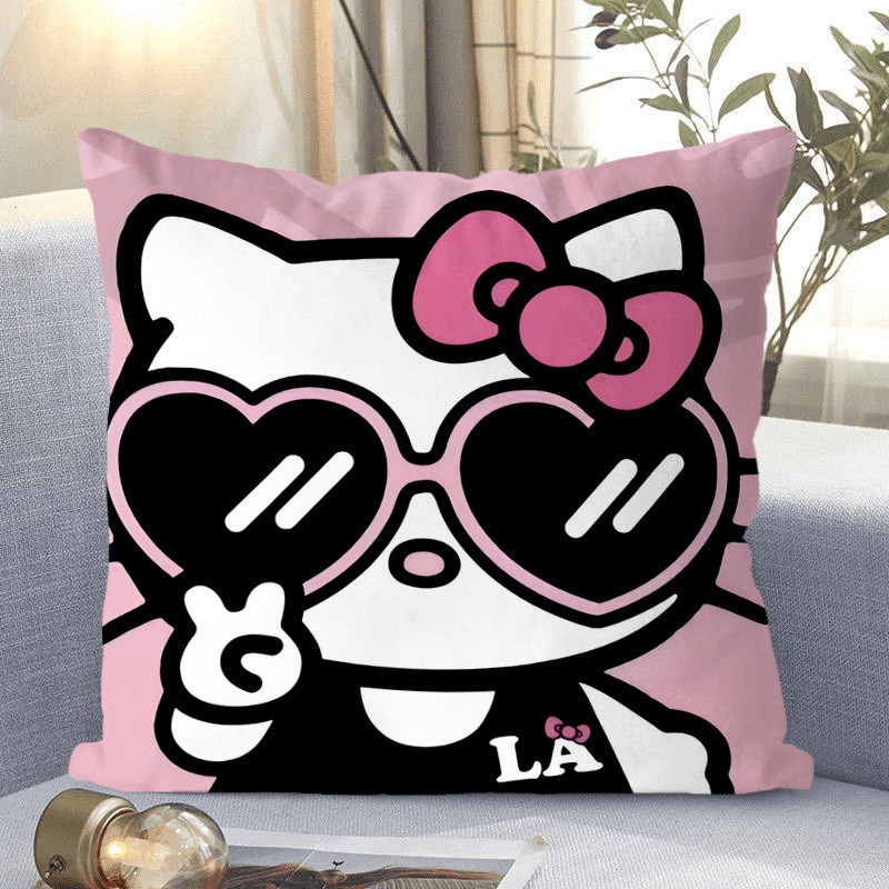 Hello Kitty, almohada de gato, Hello Kitty, almohada de corazón de niña, almohada de respaldo de dormitorio de estudiantes.