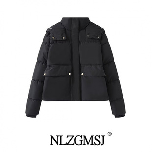 2024 Winter New Women's Clothing European and American Style Fashion Long Sleeve Hooded Cotton-padded Jacket Coat 8372228