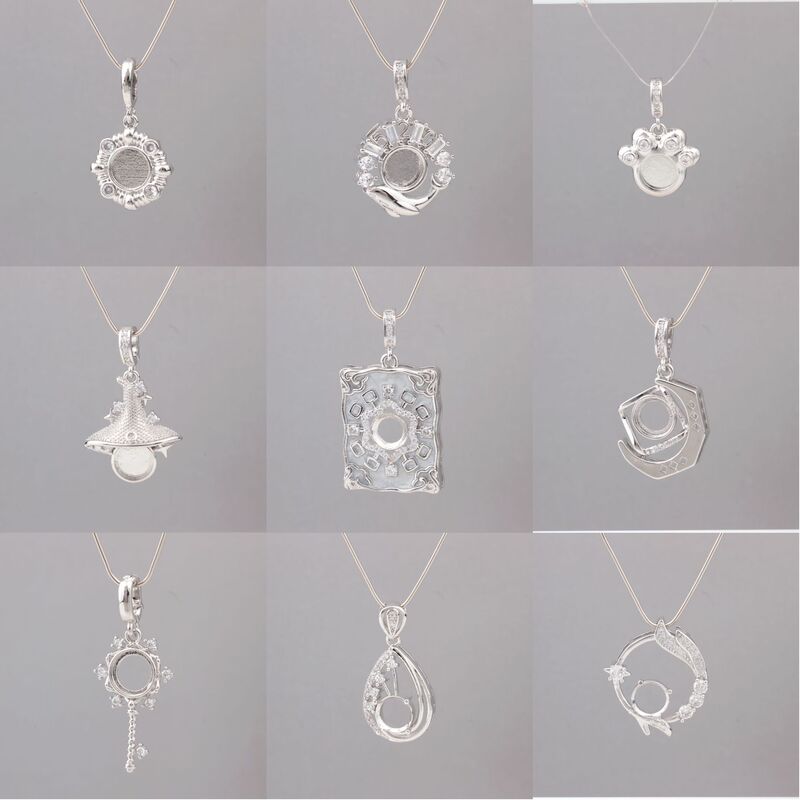 8mm round pendant blank, universal clasp, snowflake, fox, sunflower, fashionable and versatile necklace pendant blank, semi-finished product 8mm round pendant blank, universal clasp, snowflake, fox, sunflower, fashionable and versatile necklace pendant blank, semi-finished product