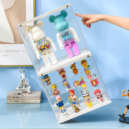 Starlux Large Capacity Blind Box Storage and Display Stand, Pop Mart Figure Cabinet Acrylic Transparent Large Handheld Hobby Box