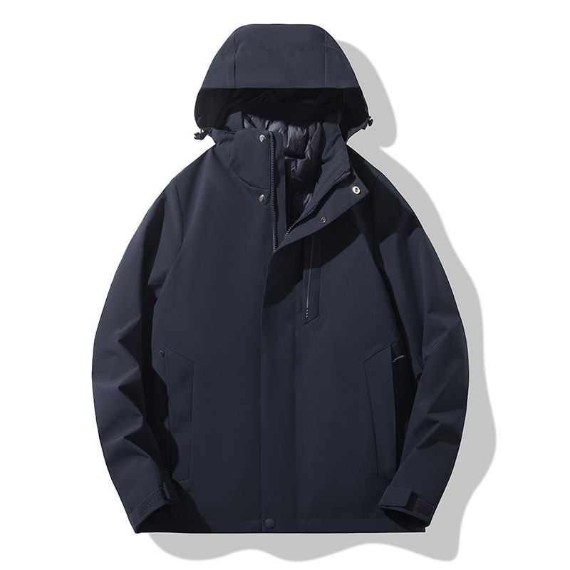 Jacket de asalto para hombres y mujeres otoño y invierno 2023 nuevo estilo al aire libre 3 en 1 desmontable plumón escondido marca de marea a prueba de viento impermeable image 13