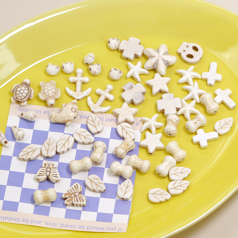 10 PCS/Package Howlite Water Droplets Starfish Skull Beads display picture 3