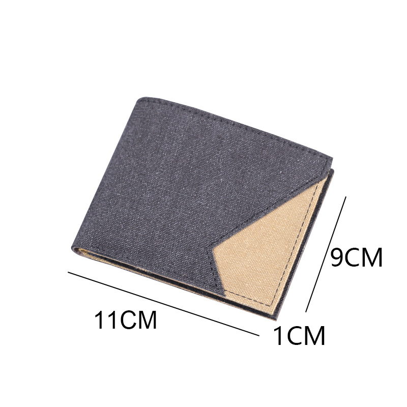 Cartera corta de mezclilla para hombre Cartera de lona para hombre Cartera para hombre Cartera para hombre con 9 posiciones para tarjeta para hombre con doble descuento