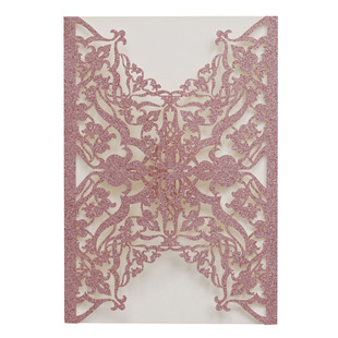 Export glitter paper hollow invitation envelope European pattern invitation letter wedding blessing carved greeting card envelope wholesale
