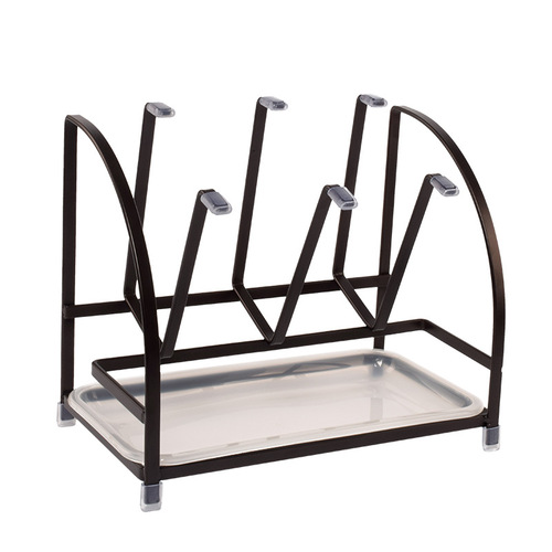 Factory Direct Wholesale Steel Six Cup Shelf Drainage Rack Home Reverse Hanging Glass Cup Rack Desktop Storage